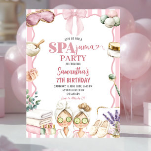 Spa-Themen-Spajama-Party-Geburtstagseinladung Einladung