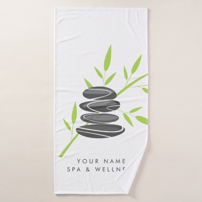 Spa & wellness bath towel with bamboo print badehandtuch (Badehandtuch)