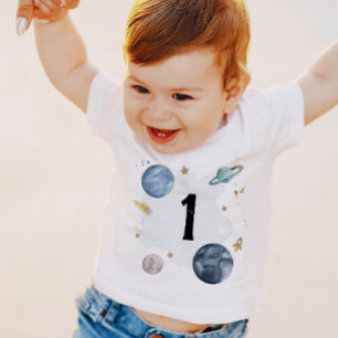 Space 1. Geburtstagsplaneten Galaxy One Shirt Jung