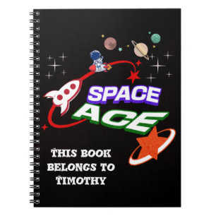Space Ace Planeten Sterne Rakete editierba Notizblock