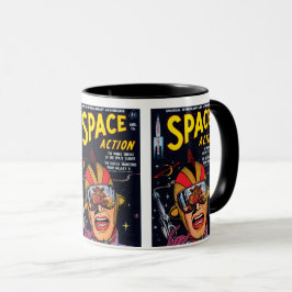 Space Action #2 Vintages Sci Fi Comic Buchcover Tasse
