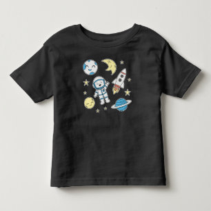 Space Adventure Cartoon T - Shirt für Kleinkinder