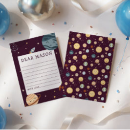 Space Adventure Playful Kids Birthday Time Capsule Begleitkarte