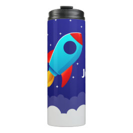 Space Adventure Rocket Design Thermosbecher