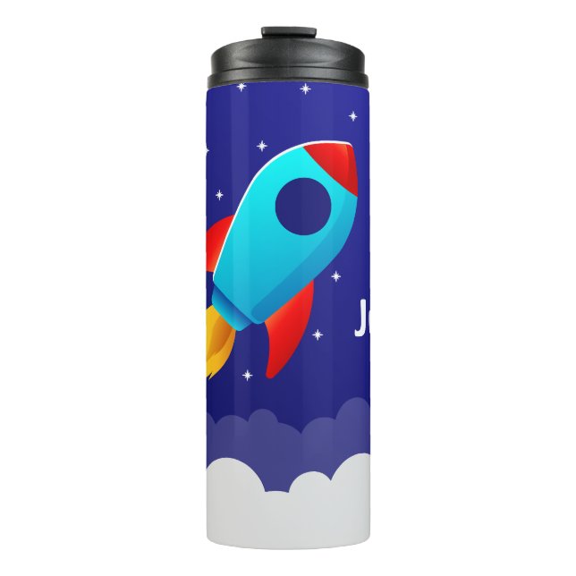 Space Adventure Rocket Design Thermosbecher (Vorderseite)