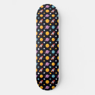 Space Adventure Skateboard Deck Farbige Galaxie