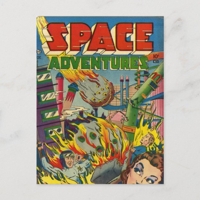 Space Adventurers Comic Book Postkarte (Vorderseite)