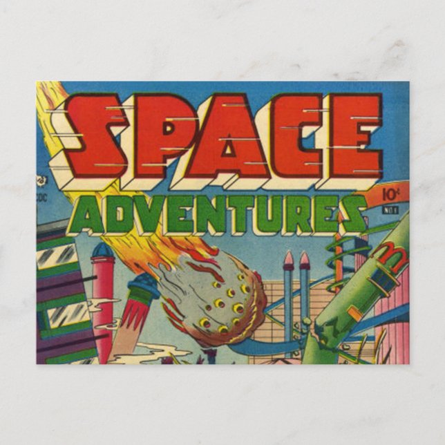 Space Adventurers Comic Book Postkarte (Vorderseite)