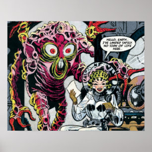 Space Adventures #12 Funny 50er Retro Sci Fi Comic Poster