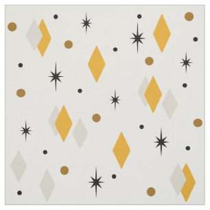 Space Age Diamonds Orange Grau White Stoff