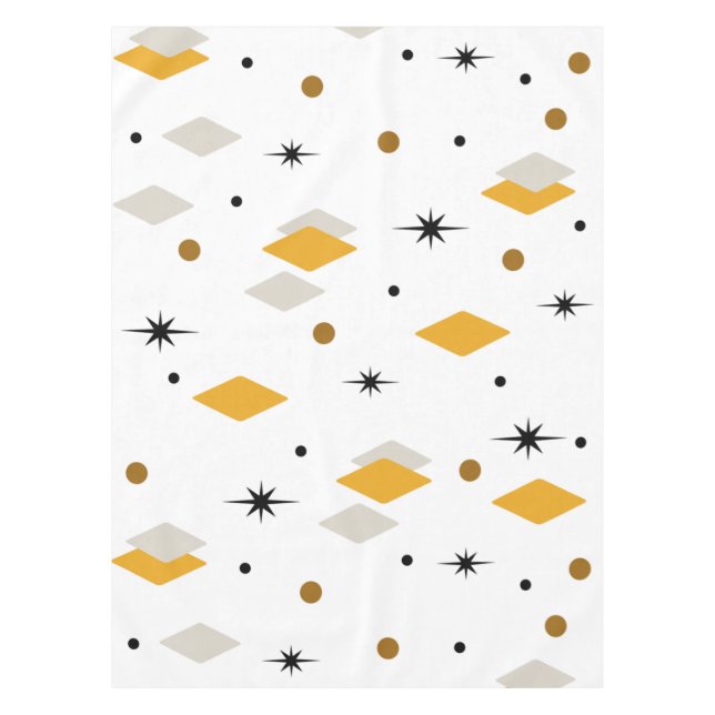 Space Age Diamonds Orange White Tischdecke (Vorderseite)