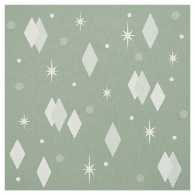 Space Age Diamonds Sage Green Stoff (Muster)