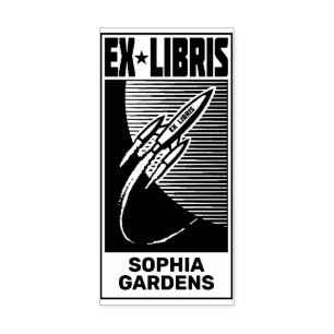Space Age Ex Libris Gummistempel