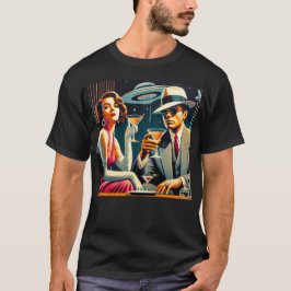 Space Age Las Vegas Gangster Martini Party T-Shirt