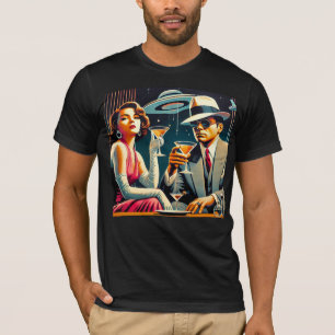 Space Age Las Vegas Gangster Martini-Party T-Shirt