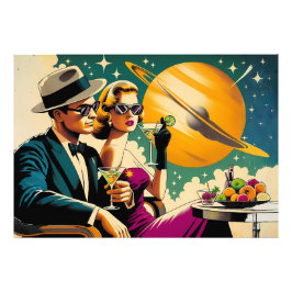 Space Age Las Vegas Martini Gangster Party Fotodruck