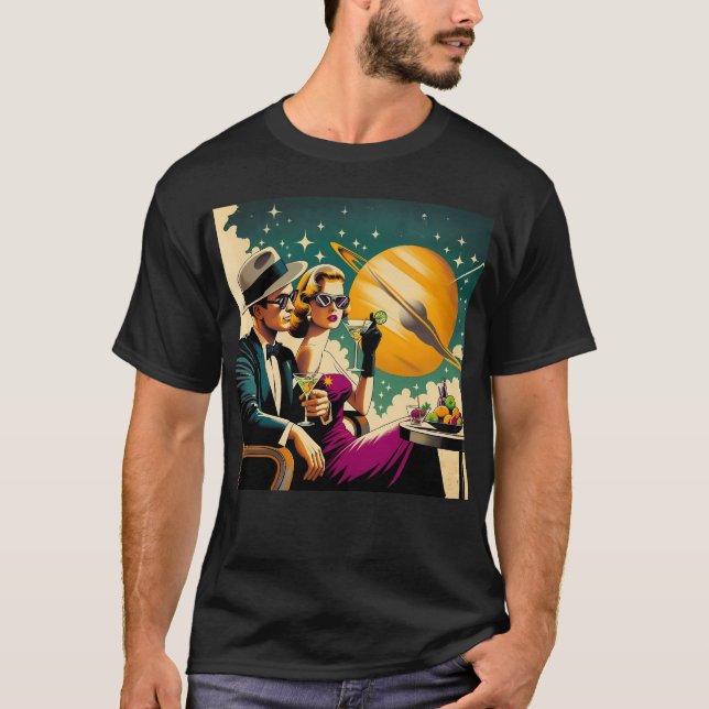 Space Age Las Vegas Martini Gangster Party T-Shirt (Vorderseite)