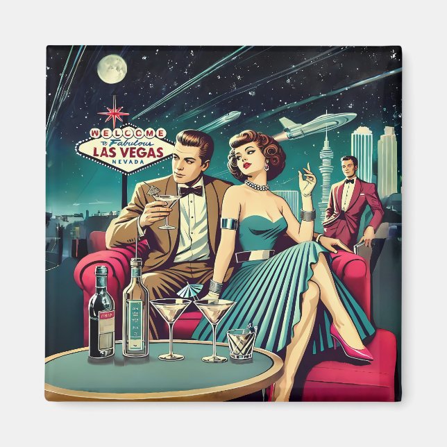 Space Age Las Vegas Martini Party Magnet (Vorne)