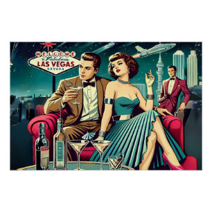 Space Age Las Vegas Martini-Party Poster