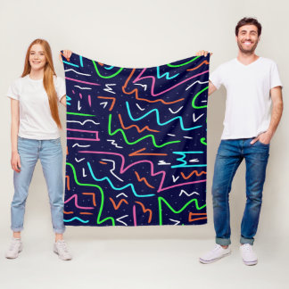 Space Age Maze Abstrakt Print Fleecedecke