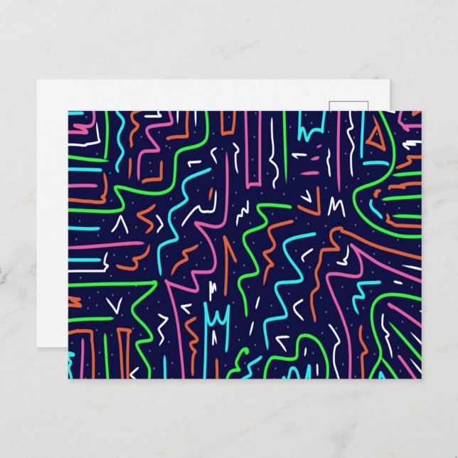 Space Age Maze Abstrakt Print Postkarte (Vorne/Hinten)