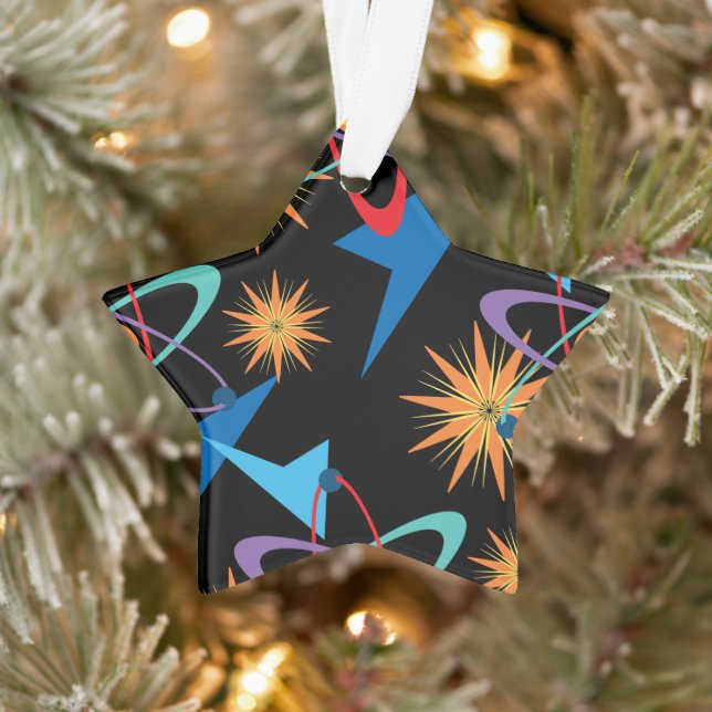 Space Age Retro mehrfarbiges Muster Ornament (Baum)