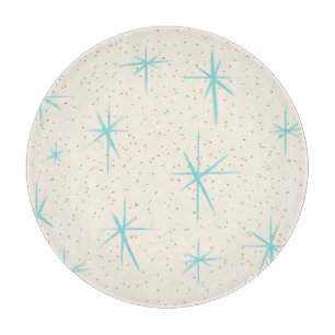 Space Age Turquoise Sternexplosion Cutting Board Schneidebrett