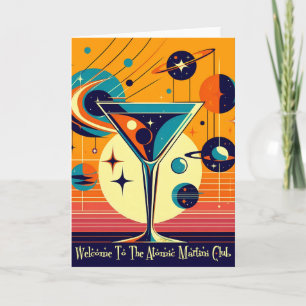 Space Age Willkommen im Atomi Martini Club Karte