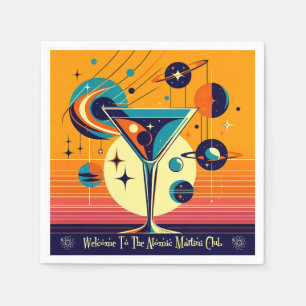 Space Age Willkommen im Atomic Martini Club Serviette