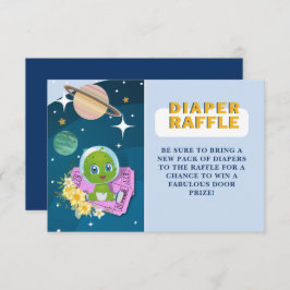 Space Alien Baby Duwer Diaper Raffle Begleitkarte