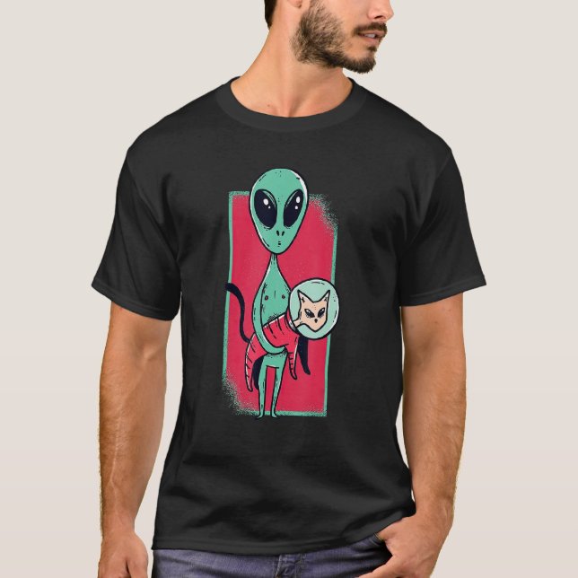 Space Alien Cute Cat  For Cat  Girls Boys T-Shirt (Vorderseite)