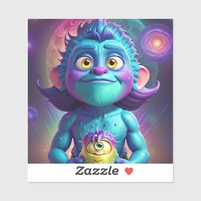 Space Alien & Friend Aufkleber (Blatt)