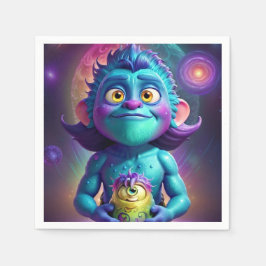 Space Alien & Friend Serviette