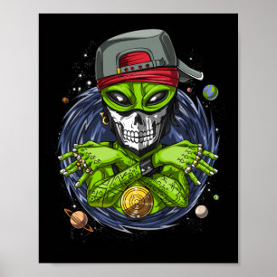 Space Alien Gangstа UFO Extraterrestrials Rapper Poster