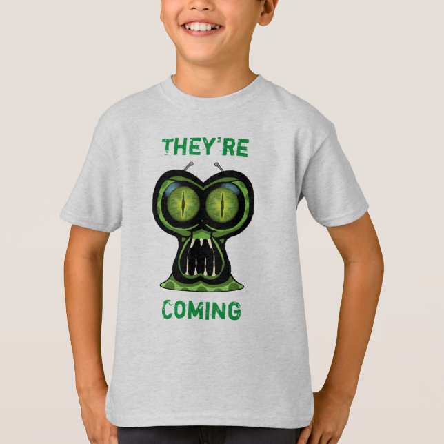 Space Alien Kids' Hanes ComfortBlend® Sweatshirt T-Shirt (Vorderseite)