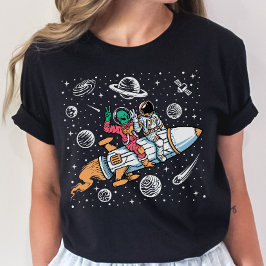 Space Alien Reitrockets T - Shirt - Astronaut
