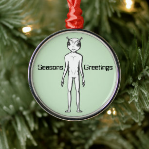 Space Alien Sci Fi Christmas Ornament Aus Metall