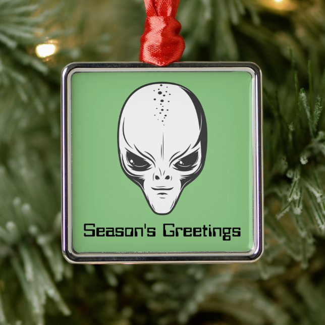 Space Alien Sci Fi Ufologist Ornament Aus Metall (Baum)