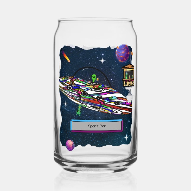 Space Alien trinken Bar ufo Dosenglas (Vorderseite)