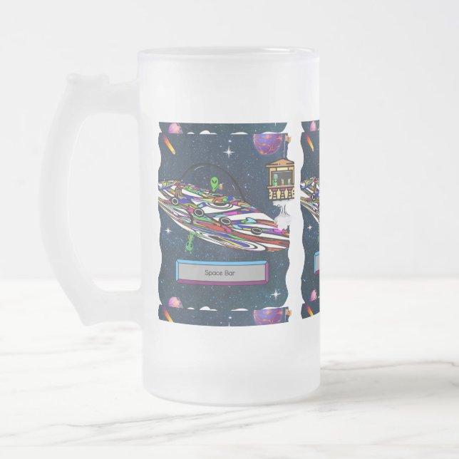 Space Alien trinken Bar ufo Mattglas Bierglas (Links)