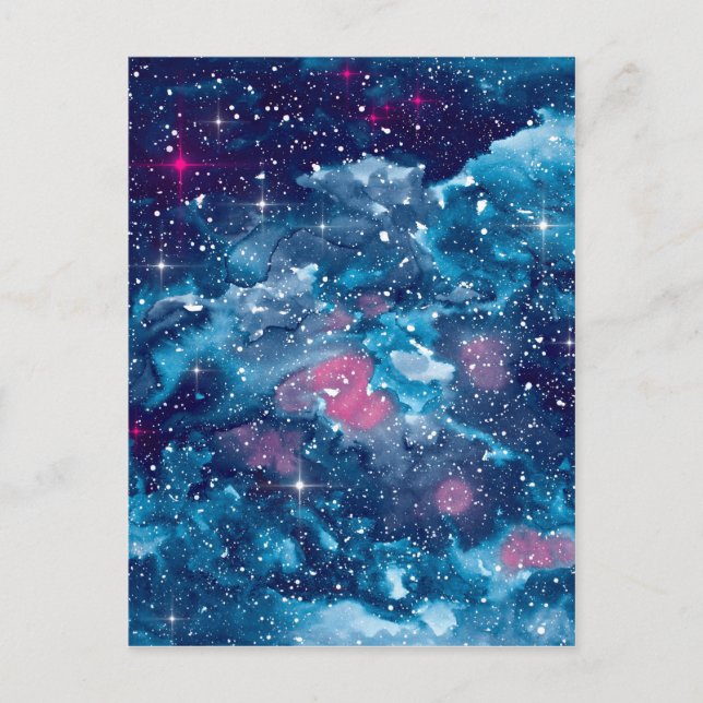 Space Art Aquarellgalaxie Postkarte (Vorderseite)