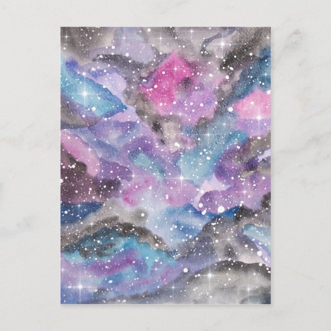 Space Art Aquarellgalaxie Postkarte (Vorderseite)