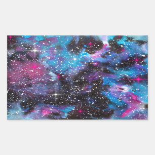 Space Art Aquarellgalaxie Rechteckiger Aufkleber