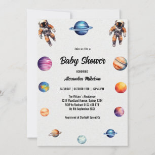 Space Astronaut Baby Dusche Einladung