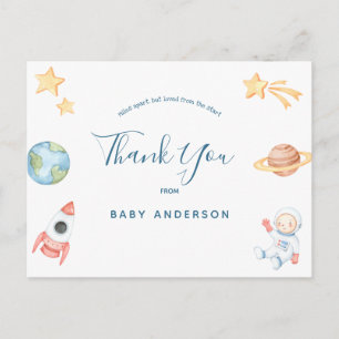 Space Astronaut Baby Dusche Vielen Dank Postkarte