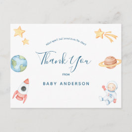 Space Astronaut Baby Dusche Vielen Dank Postkarte