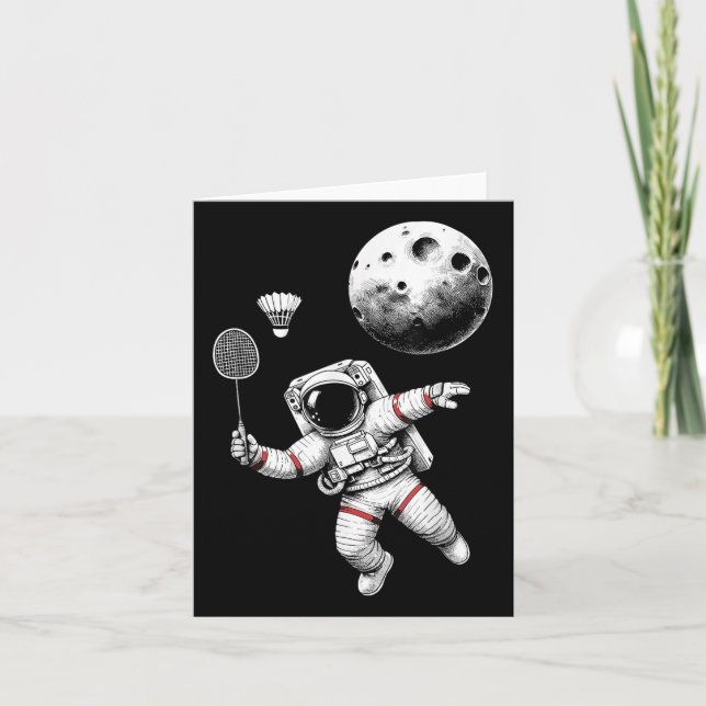 Space Astronaut Badminton Player Shuttle Sport _9 Karte (Vorderseite)