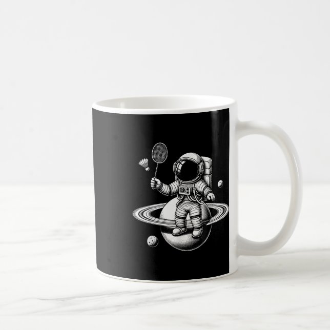 Space Astronaut Badminton Player Shuttle Sport  Kaffeetasse (Rechts)