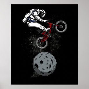 Space Astronaut Biker Reitrad Galaxie Kosmische Poster