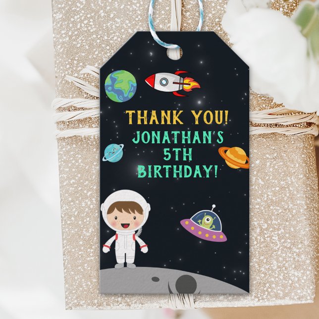 Space Astronaut Birthday Gift - Customizable" Geschenkanhänger (Von Creator hochgeladen)